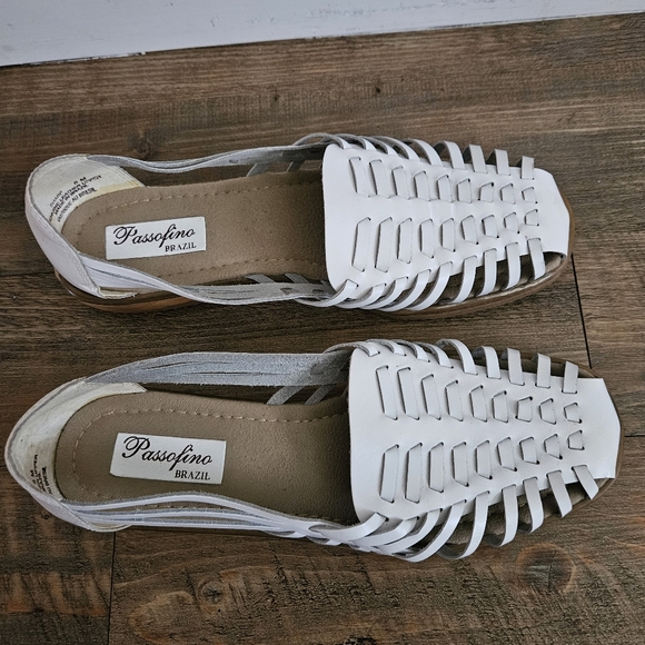 White Leather Women Sandals - Picture 3 of 12